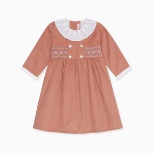 Charming Magdalena dusty pink Kids Dress with White Accents 4y
